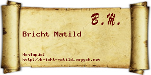 Bricht Matild névjegykártya